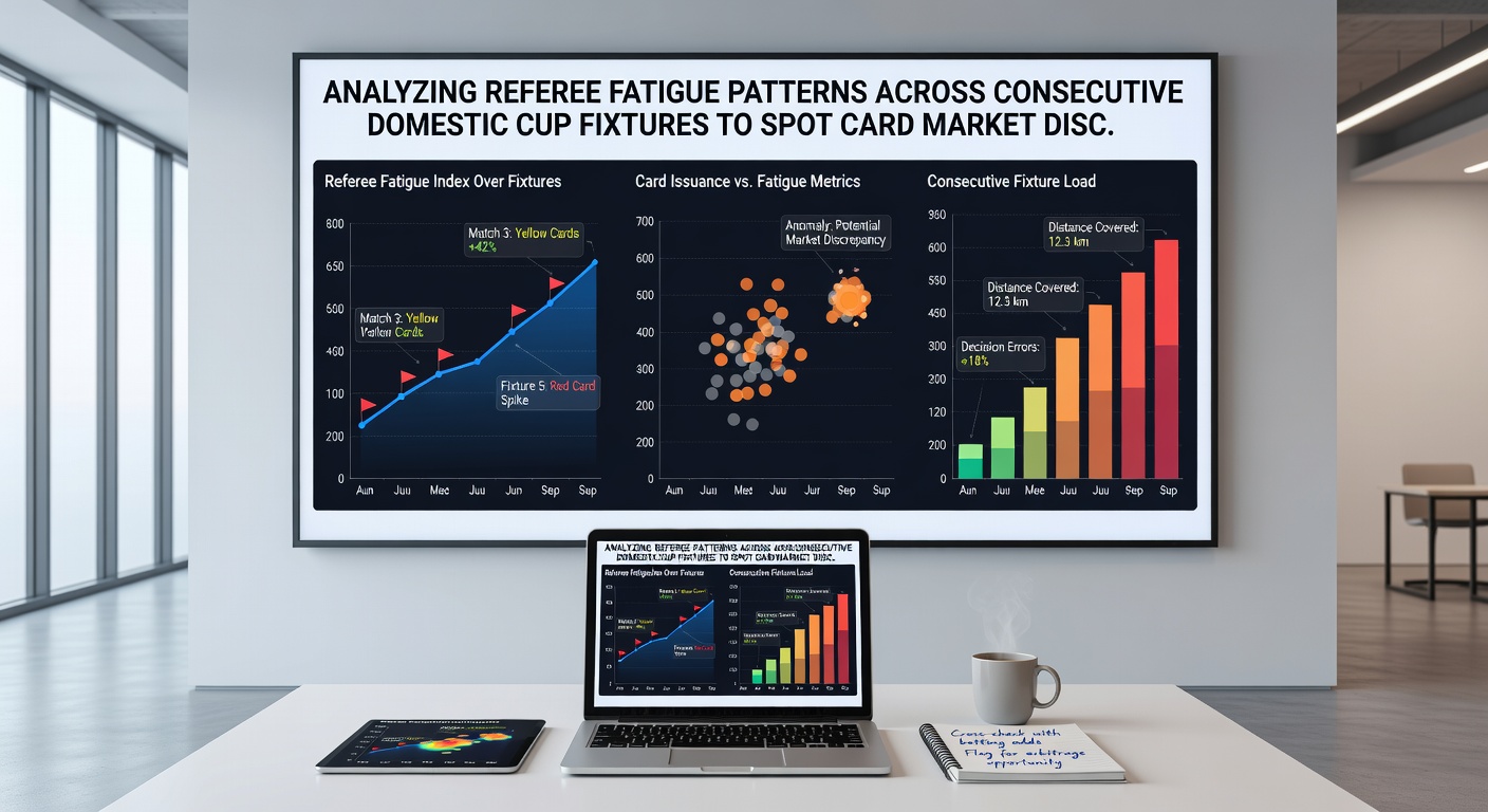 Match officials analyzing performance data after a sequence of cup fixtures in a lower European division