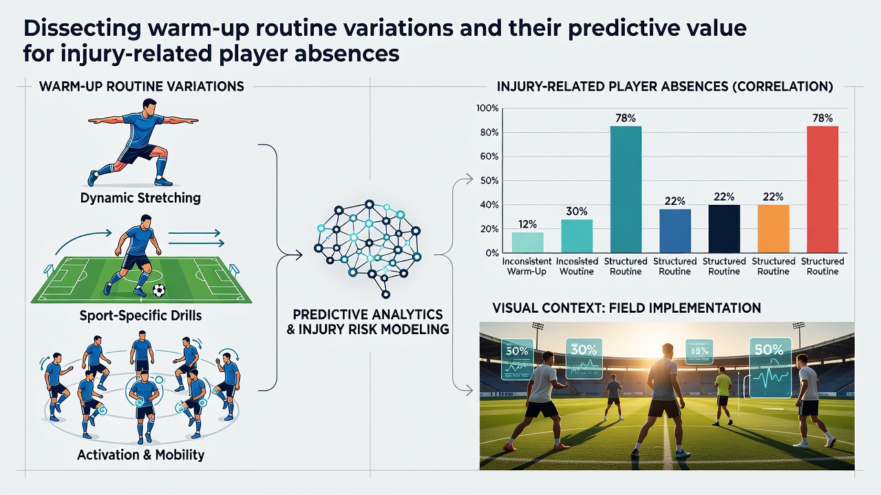 Data visualization showing correlation between warm-up duration and NBA player injury absences