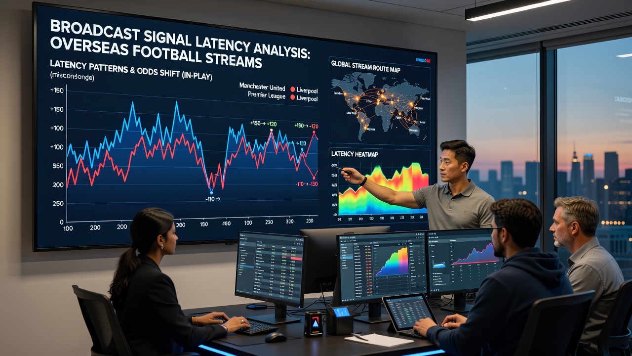 Graph comparing latency times across different overseas football streaming platforms during a 2026 season match