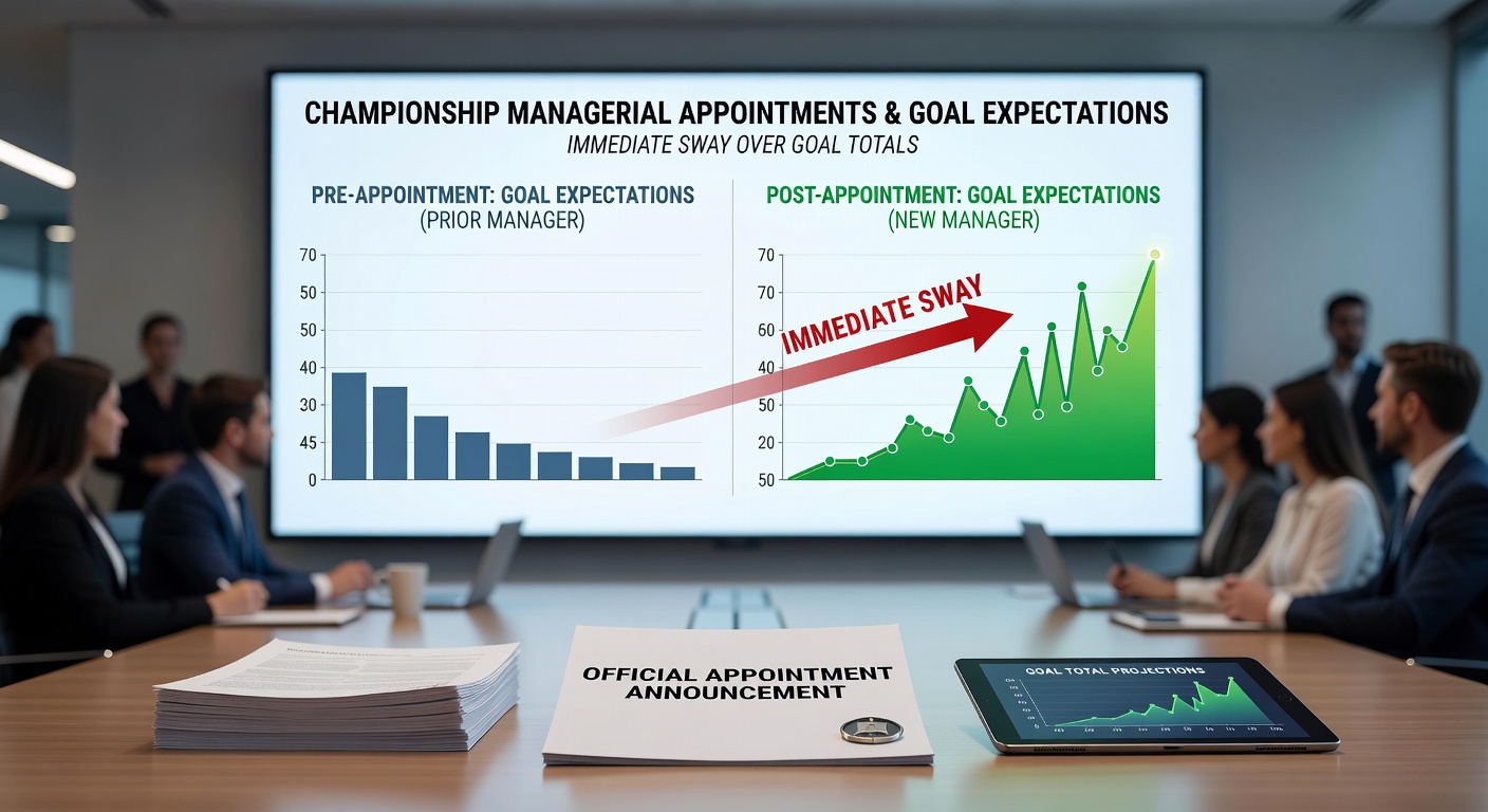 Championship match action reflecting goal total shifts after managerial changes