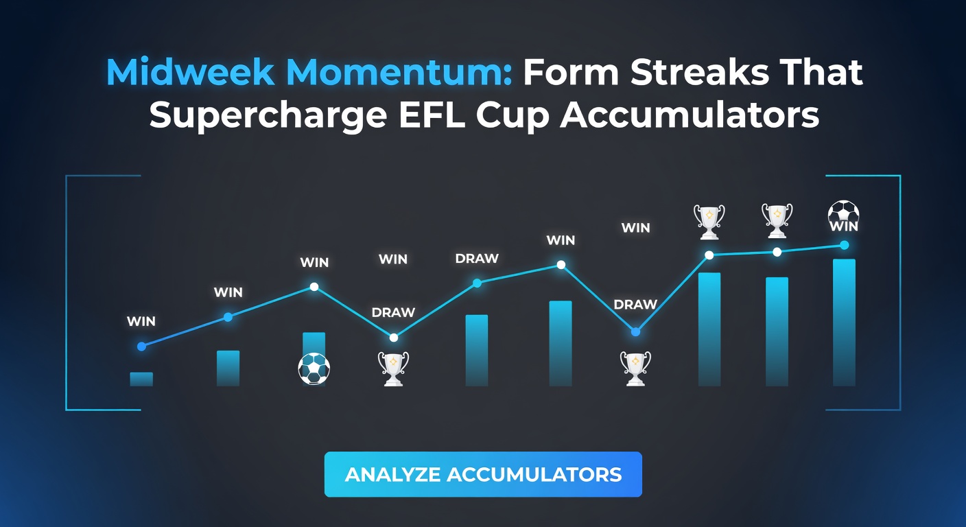 Data visualization chart showing EFL Cup win streaks correlating with accumulator success rates over multiple seasons